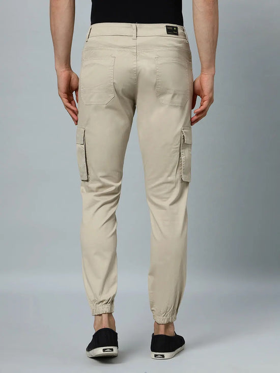 Ribbed Jogger Cargos with 6 pockets-Beige-HJC9011-30