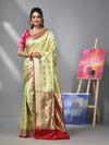 Cream Silk Banarasi Saree With Zari Woven Designs-MA52BSL441050027