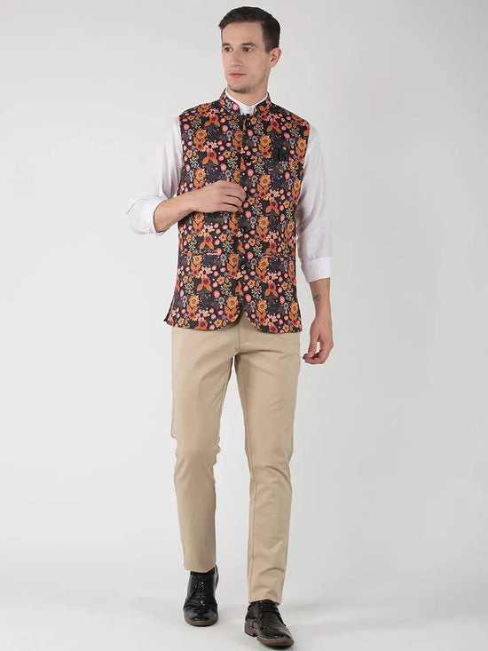 Hangup Men Standard Printed Men's Indian Wear-47APrintedNehru