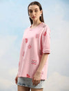 Dillinger Pink Graphic Oversized Drop shoulder T-shirt