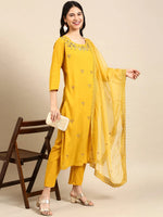 Women's Yellow Solid Kurta Set-FS-2671-Yellow