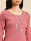 Women's Pink Solid Kurta Set-SKC-3310-Pink