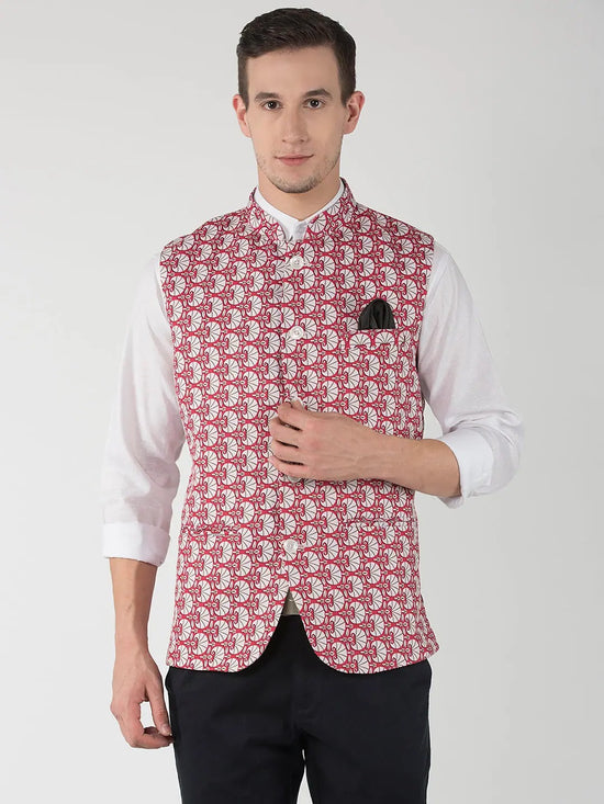 Hangup Men Standard Printed Men's Indian Wear-45APrintedNehru