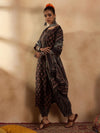 Indo Era Black Printed Straight Kurta Salwar With Dupatta set