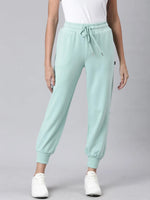 Women Sea Green Solid Track Pant-AF-1812-Seagreen