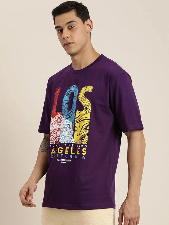 Dillinger Purple Graphic Oversized T-Shirt-DLMOV003GRL-S