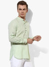 Hangup Men Slim Solid Men's Indian Wear-GreenKurta