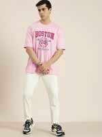 Dillinger Pink Typographic Oversized T-Shirt