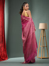 Fuchsia Blended Silk Handwoven Saree With Woven Zari Border-MA50BSL34830125