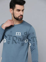 Men Blue Solid Sweatshirt-SCAW-26-Blue