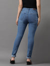 Women's Blue Solid Slim Fit Denim Jeans-GZ-5156-1-Blue