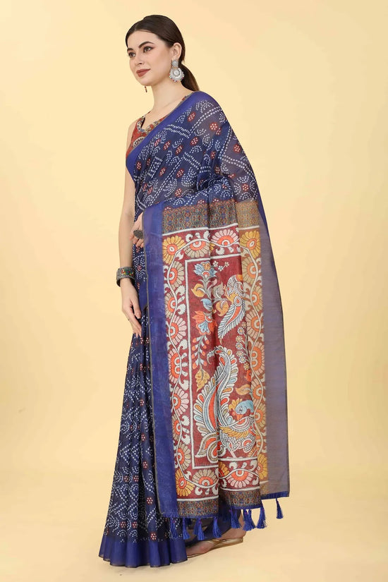 Floral Dreamscape Drape Saree-SZ-INDIGO-1409