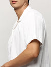 Men White Striped Shirt-H-WAI-M197-1600-White