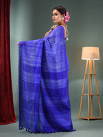 Royal Blue  Matka Handwoven Saree With Shibori Print-MA50MT062200058