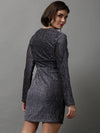 Women's Grey Solid Empire Dress-SP-8505-Grey