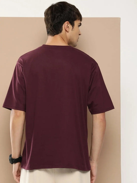 Difference of Opinion Maroon Graphic Oversized T-Shirt-DOOVR215WINE-S