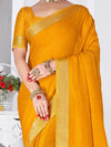 Saree Mall Women's Chiffon Yellow Printed Designer Saree With Blouse Piece-SHMIKSA1008