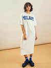 Women White MILANO Printed T-Shirt Dress