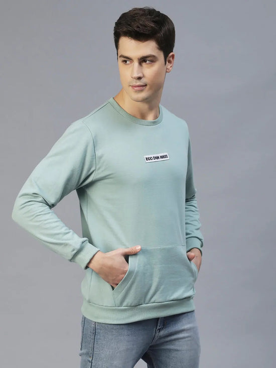 Rigo Round Neck Printed Fleece Sweatshirt