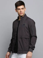 Men Grey Solid Casual Jacket-STCW-J-9-Grey