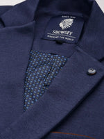 Men Navy Solid Casual Blazers-LBR-5500-Navyblue