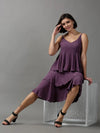 Women's Violet Solid Maxi Dress-AE-15035-Violet