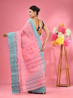 Samon Pink Pure Cotton Tant Saree With Woven Designs-MA51TT43480067