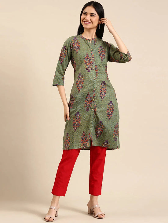 Women's Multicolour Printed Straight Kurta-GW-1126-Multi