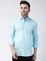 Hangup Men Slim Solid Shirts-CollarSkyShirt