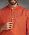 Hangup Men Standard Solid Men's Indian Wear-Rust_Magic_Bon_Short2Kurta