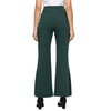 Smarty Pants Women's Polyester Lycra Slit Bell Bottom Bottle Green Formal Trouser