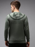 Men Green Solid Sweatshirt-SCAW-37-Green