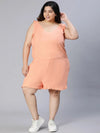 Timeless Coral Plus Size Women Playsuit