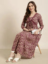 Women Anarkali Purple Floral Kurta-ON-751-Purple