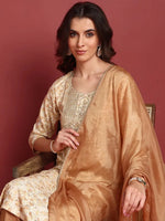 Ahika Viscose Abstract Brown Indian Ethnic