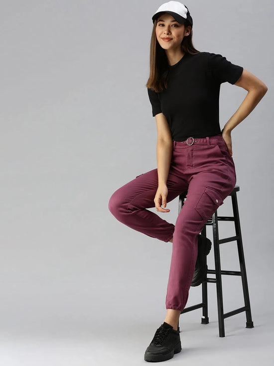 Women's Mauve Solid Denim Jeans-LTJO-22019-Mauve