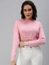 Women's Pink Solid Crop Top-AN-95006-Pink