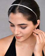 Silver Plated AD Studded Hairband-VOJ454