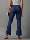 Women's Navy Blue Solid Bootcut Denim Jeans-GZ-5279-Navyblue