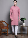 Sequin Embroidered Pure Cotton Kurta with Pyjamas-JOKP-P-5006Coral