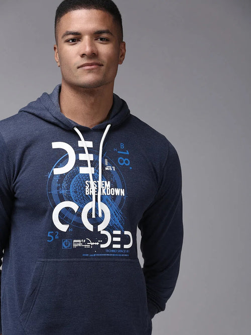 Men Blue Solid Sweatshirt-OTSS-28-Navyblue