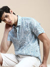 Men Blue Floral Casual Shirt-GEORGE-1636-Blue