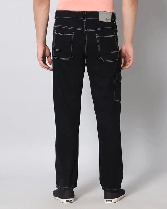 Retro Denim Jeans with 5 pockets-Black