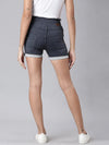 Women Grey Solid Denim Shorts-LT-S-102230-Grey