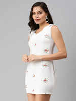 Women White Solid Sheath Dress-AE-9948-White