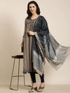 Women Anarkali Grey Solid Kurta Comes with Dupatta-GW-727-Grey