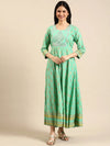 Women's Green Printed Anarkali Kurta-HO-904-Green