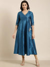 Women Anarkali Blue Solid Kurta-RE-SKF-221-Blue