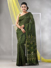 Sap Green Silk Matka Soft Saree With Stripes Pattern-MA57SLMT331760028