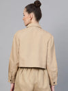 Women Solid Standard Beige Jacket